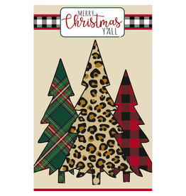 Evergreen Enterprises Mixed Print Christmas Trees House Applique Flag