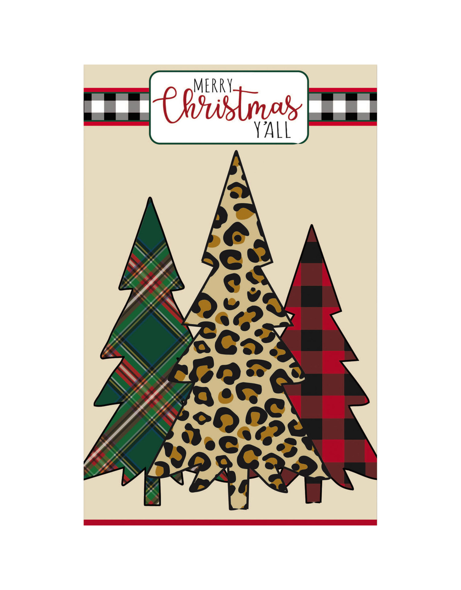 Evergreen Enterprises Mixed Print Christmas Trees House Applique Flag