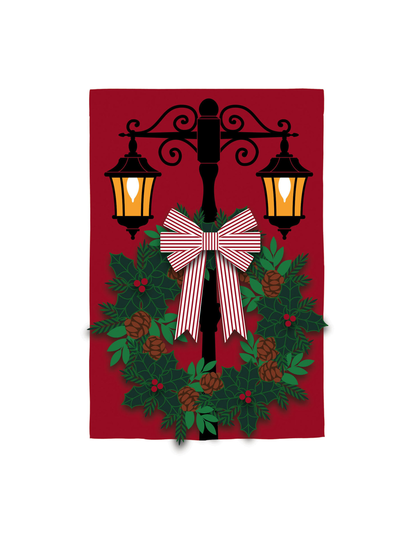 Evergreen Enterprises Holiday Lamp Post Garden Applique Flag