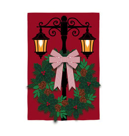 Evergreen Enterprises Holiday Lamp Post Garden Applique Flag