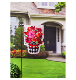 Evergreen Enterprises Buffalo Check Flower Pot Garden Burlap Flag