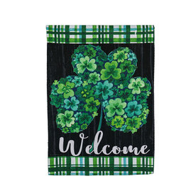 Evergreen Enterprises Shamrock Flowers Garden Textured Suede Flag