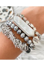 Kinsley Armelle Miley Collection-Silver Coal Bracelet S/M