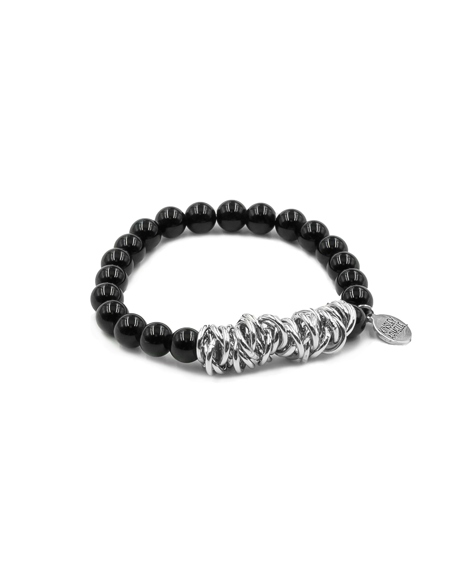 Kinsley Armelle Miley Collection-Silver Coal Bracelet S/M