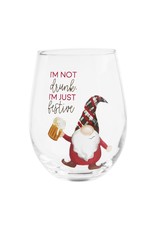Mudpie Christmas Drinking Wine Glasses-GNOME
