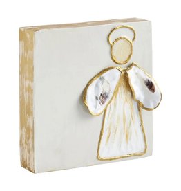 Mud Pie Believe Angel Oyster Plaque