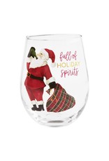 Mudpie Santa Wine Glass