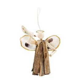 Mud Pie Horn Oyster Angel Ornament