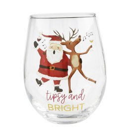 Mudpie Reindeer Drinking Wine Glass