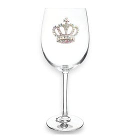 The Queen's Jewels Aurora Borealis Crown Jeweled Stemmed Wine Glass