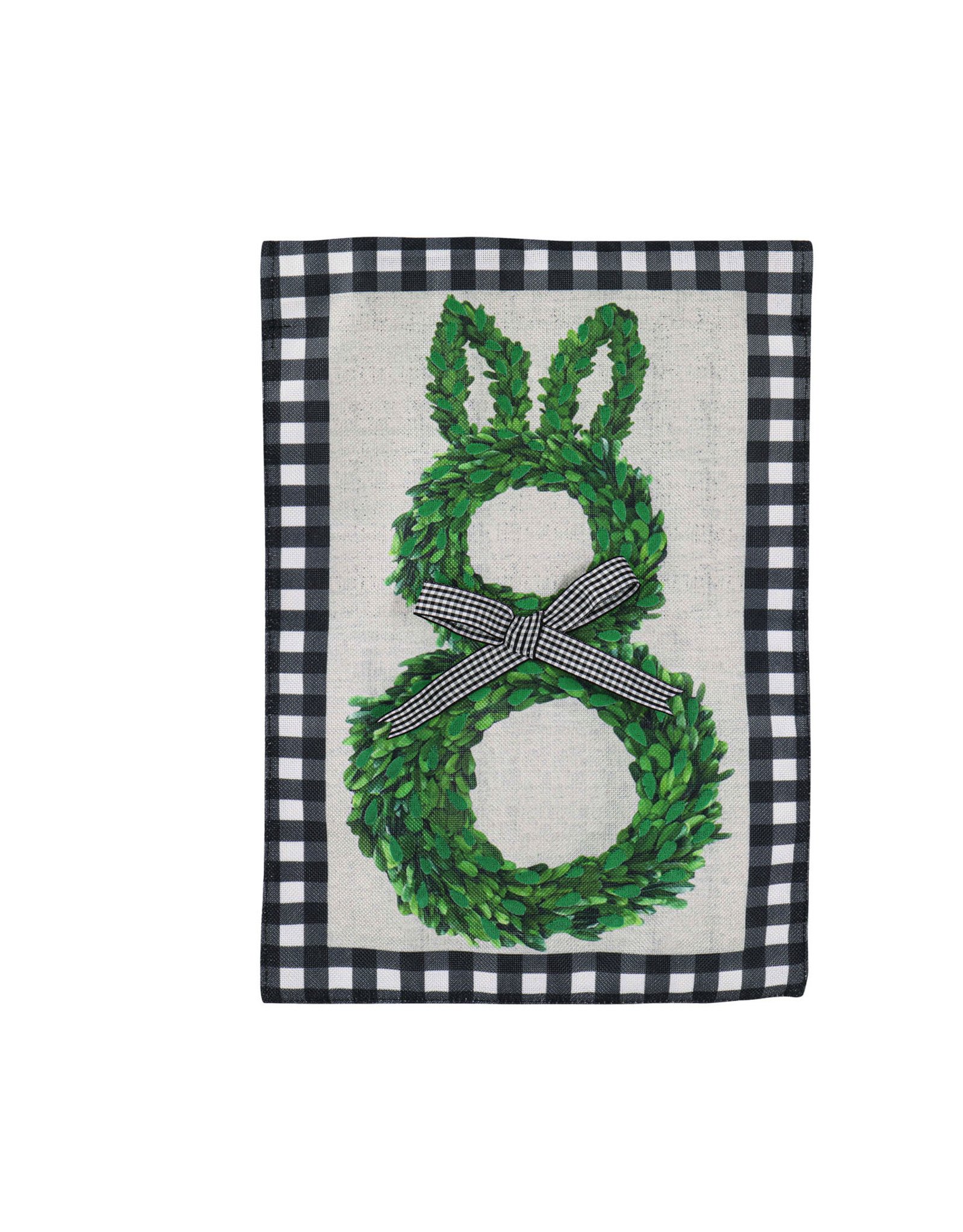 Evergreen Enterprises Boxwood Bunny Garden Burlap Flag