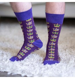 The Royal Standard Men's Purple King Crown Socks