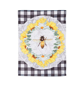 Evergreen Enterprises Honey Bee and Flowers Garden Suede Flag