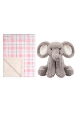 Gaz Concepts Modern Baby Blanket & Elephant Gift Set - Grey/Pink