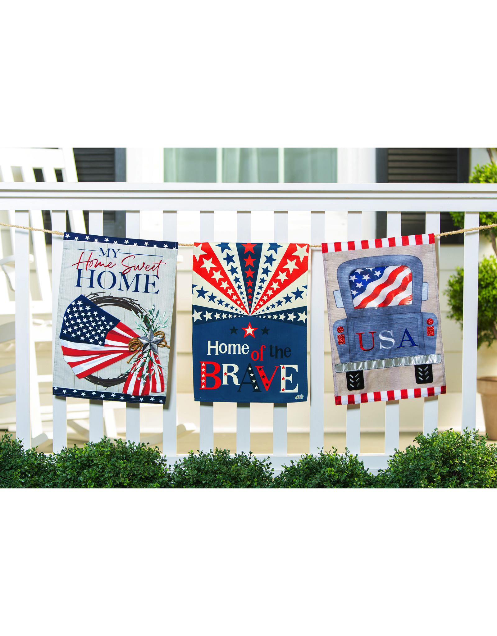 Evergreen Enterprises Patriotic Truck Garden Burlap Flag