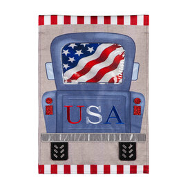 Evergreen Enterprises Patriotic Truck Garden Burlap Flag