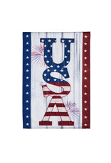 Evergreen Enterprises USA Fireworks Garden Burlap Flag