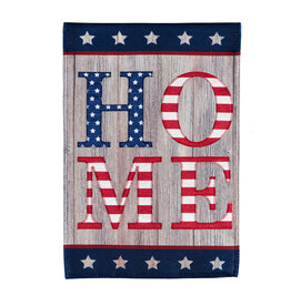 Evergreen Enterprises Stacked Home Garden Burlap Flag