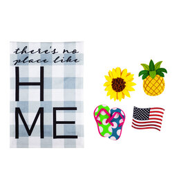 Evergreen Enterprises No Place Like Home Interchangeable Icon Garden Burlap Flag