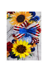 Evergreen Enterprises American Floral Wreath Garden Burlap Flag