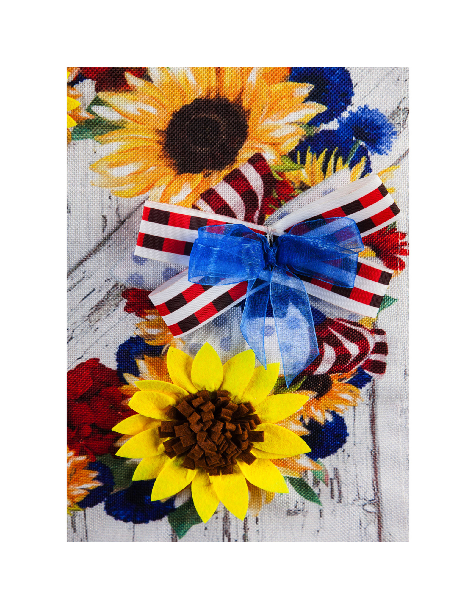 Evergreen Enterprises American Floral Wreath Garden Burlap Flag