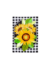 Evergreen Enterprises Sunflowers and Checks Garden Linen Flag