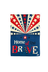 Evergreen Enterprises Home of the Brave Garden Suede Flag