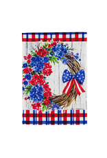 Evergreen Enterprises Patriotic Wreath Garden Waffle Flag