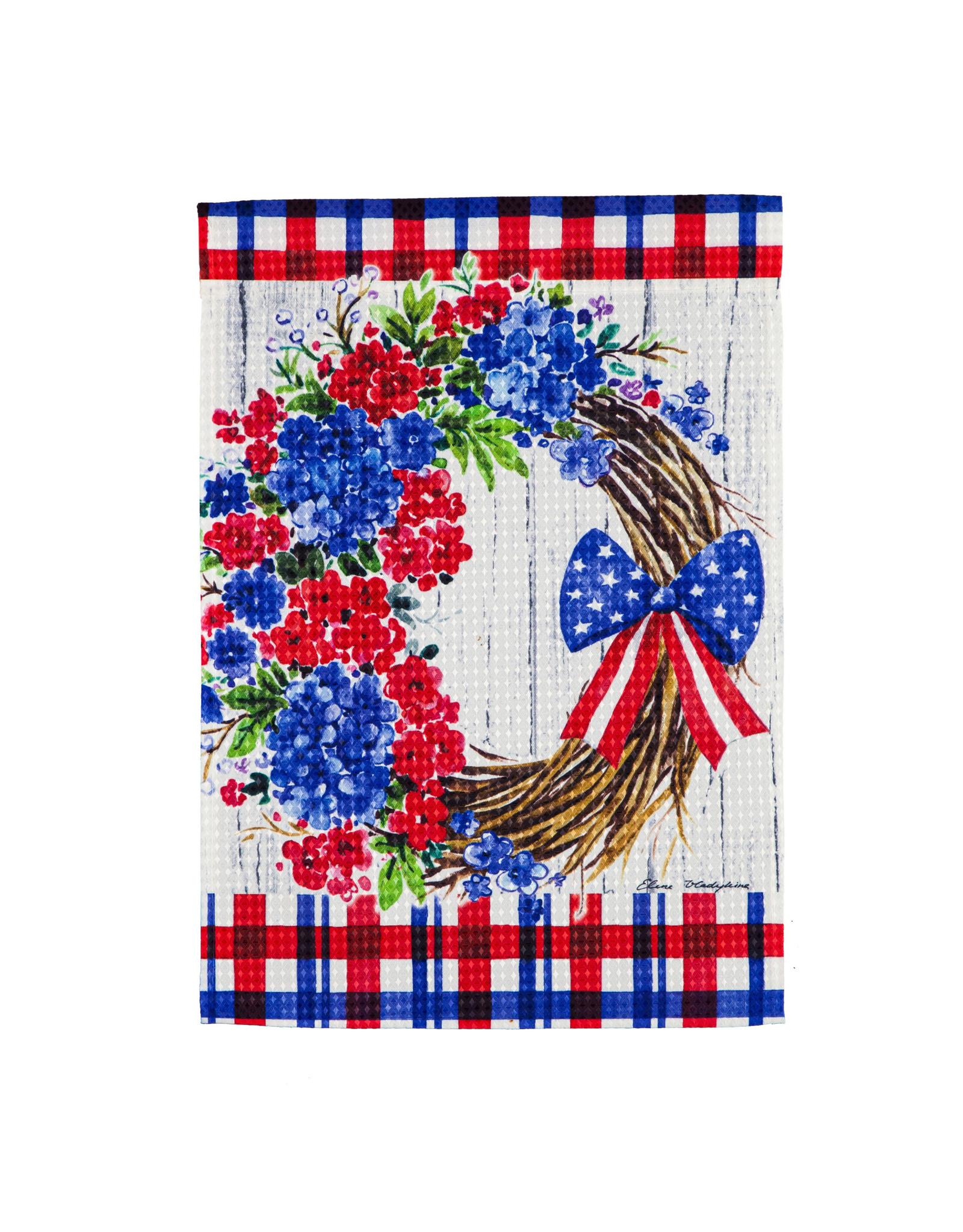 Evergreen Enterprises Patriotic Wreath Garden Waffle Flag