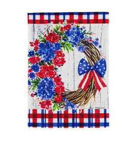 Evergreen Enterprises Patriotic Wreath Garden Waffle Flag