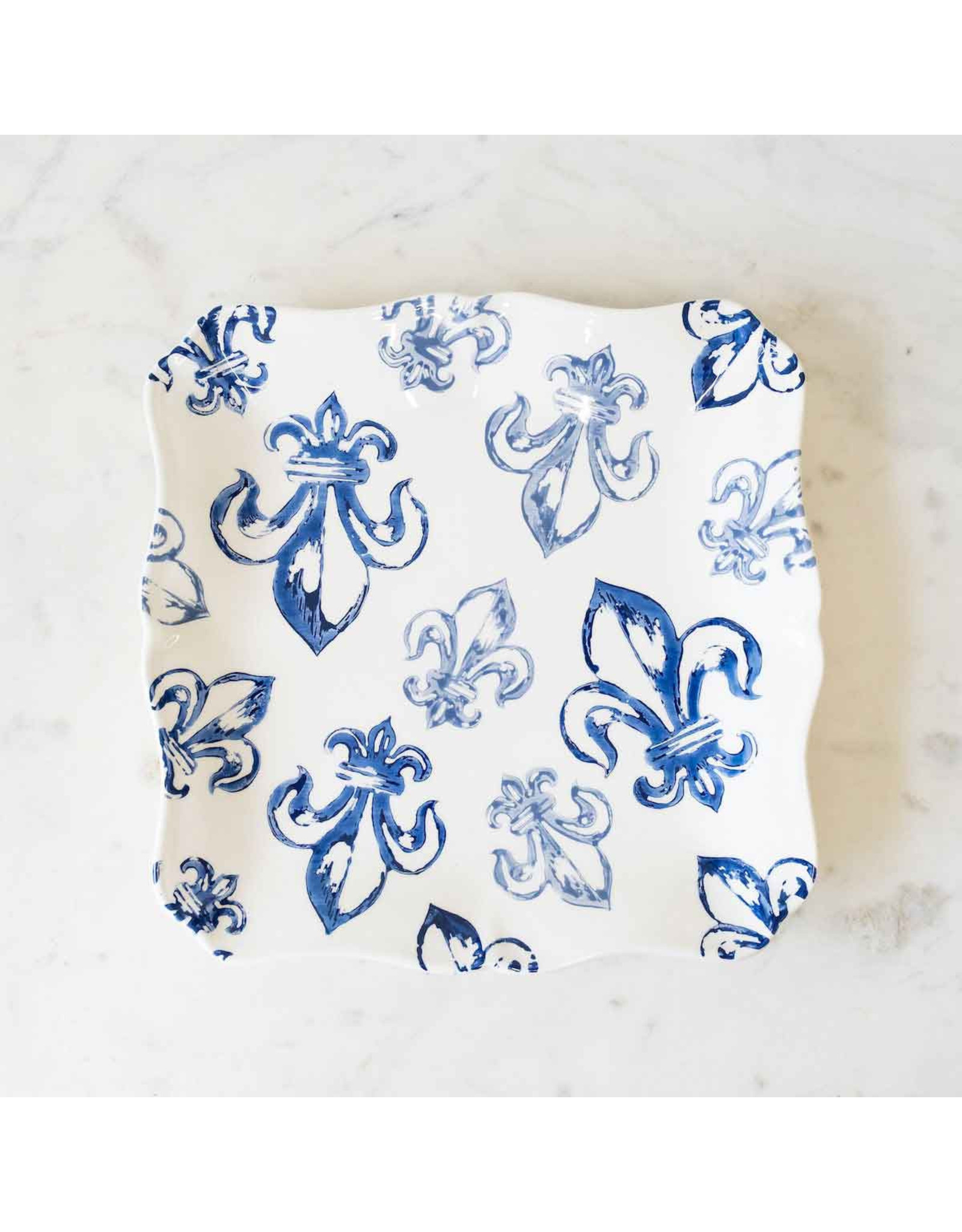 The Royal Standard Watercolor Fleur De Lis Serving Platter