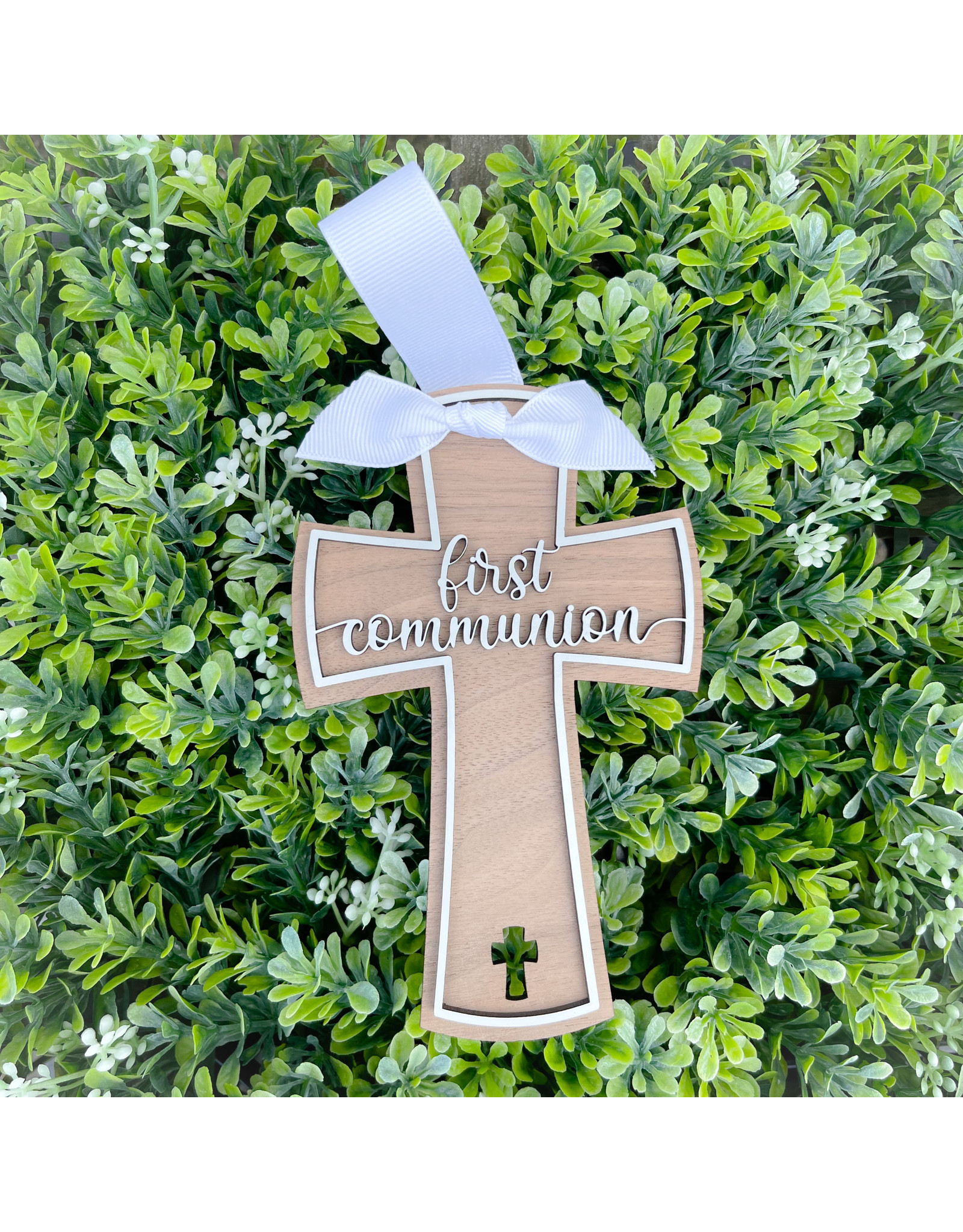 Miche Designs Miche Laser Cut "first communion" Cross Ornament