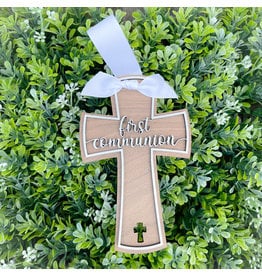 Miche Designs Miche Laser Cut "first communion" Cross Ornament