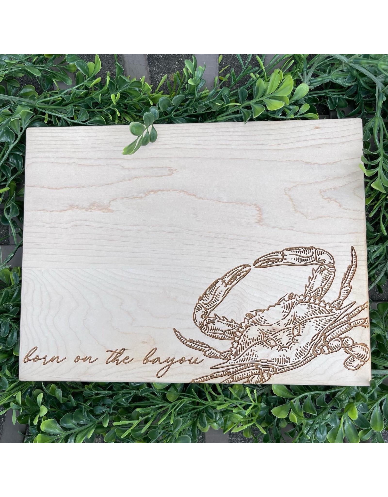 Miche Designs MICHE-Engraved Cutting Board, Born on the Bayou/Crab