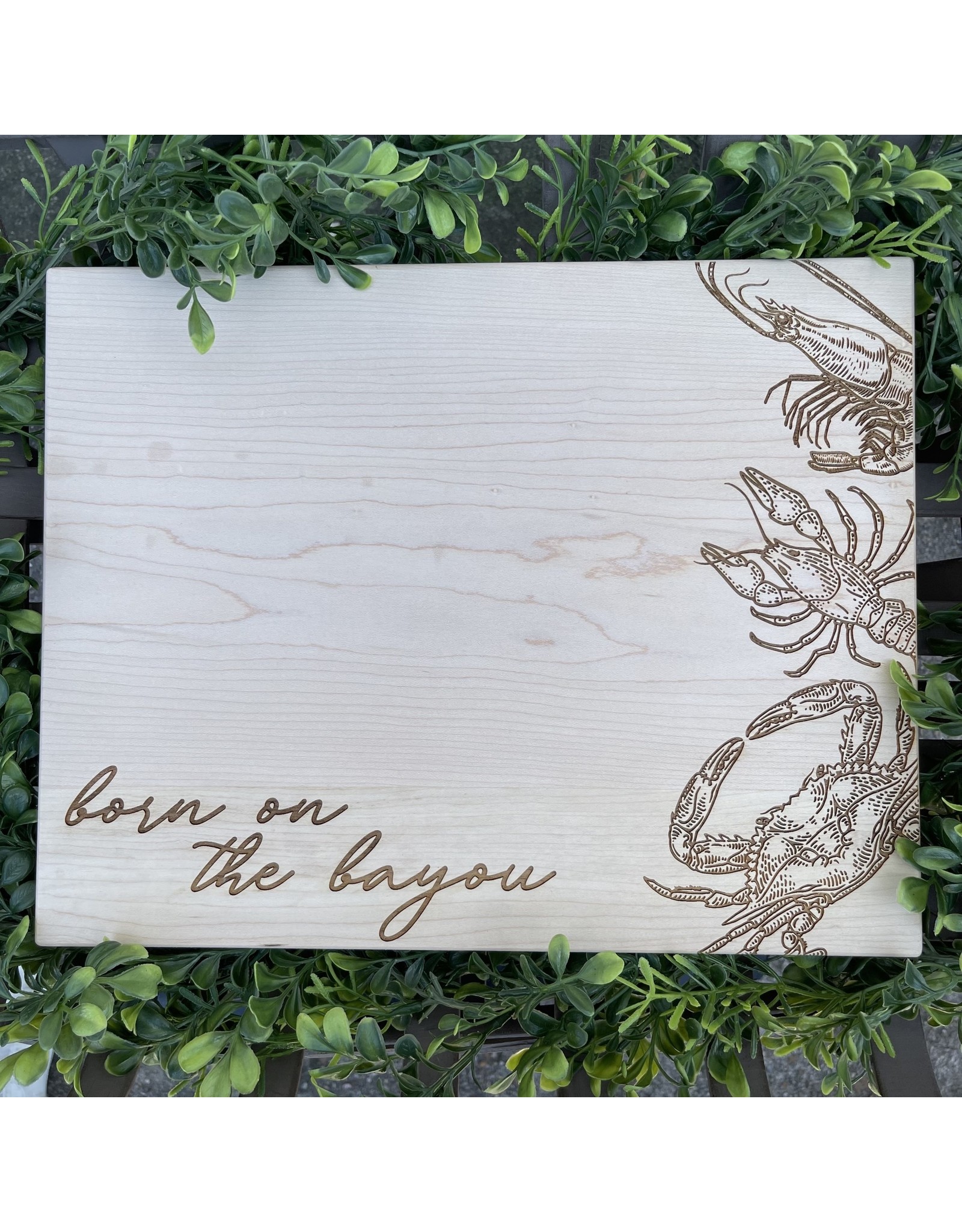 Miche Designs MICHE-Engraved Cutting Board, Born on the Bayou/Crab