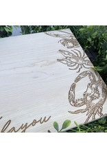 Miche Designs MICHE-Engraved Cutting Board, Born on the Bayou/Crab