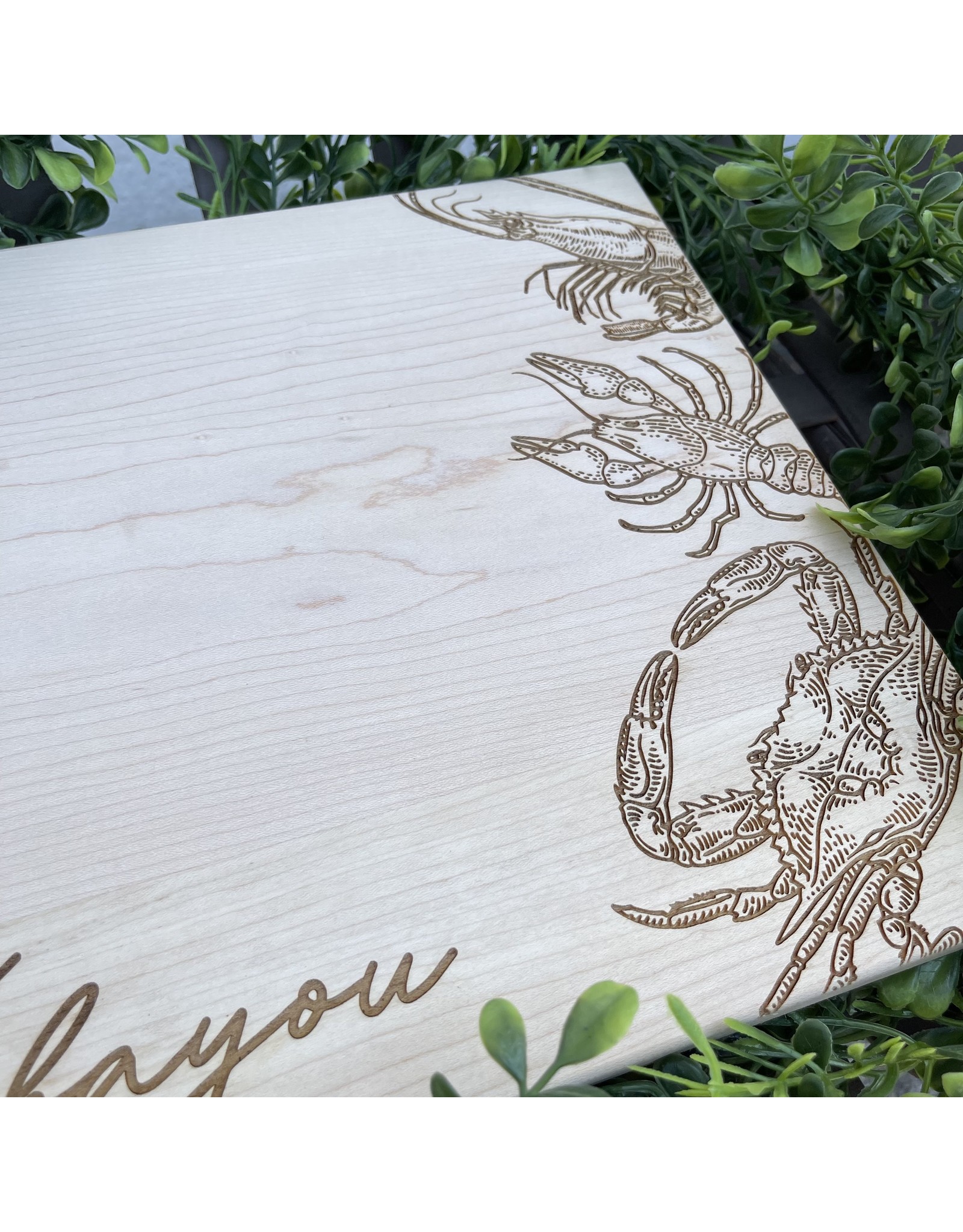 Miche Designs MICHE-Engraved Cutting Board, Born on the Bayou/Crab