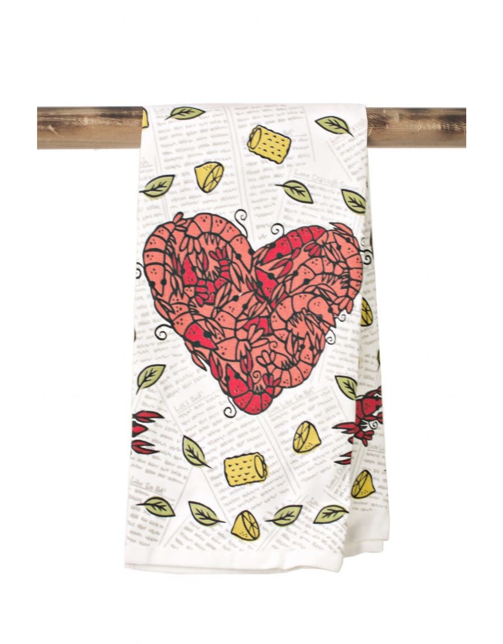 The Parish Line Heart Crawfish Kitchen Towel