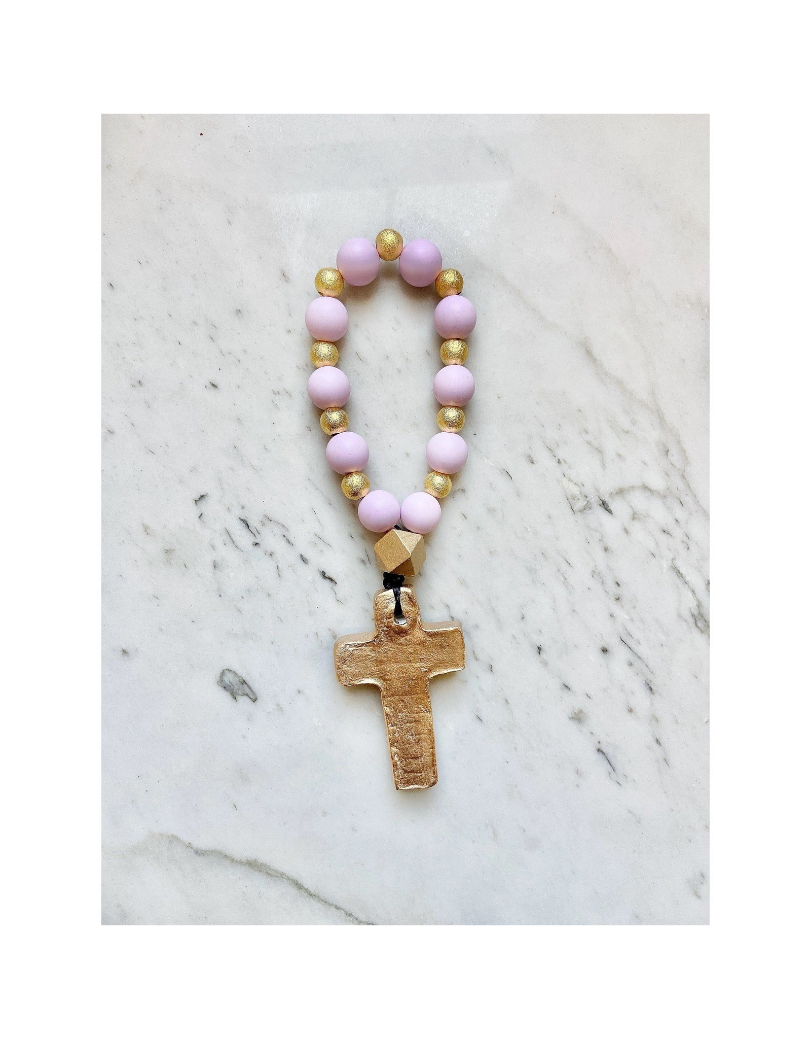 Lanyard Lovebirds Prayer Beads - Light Pink