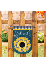 Evergreen Enterprises Sunflower with Checks Garden Burlap Flag