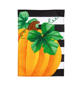 Evergreen Enterprises Pumpkin Stripe Garden Burlap Flag