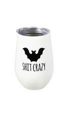 Evergreen Enterprises Glow-In-The-Dark, Bat Shit Crazy Wine Tumbler