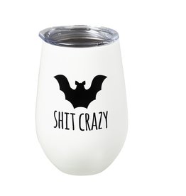 Evergreen Enterprises Glow-In-The-Dark, Bat Shit Crazy Wine Tumbler