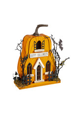 Evergreen Enterprises LED Wood "Happy Halloween" Haunted Pumpkin House Table Décor