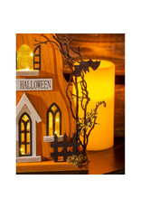 Evergreen Enterprises LED Wood "Happy Halloween" Haunted Pumpkin House Table Décor