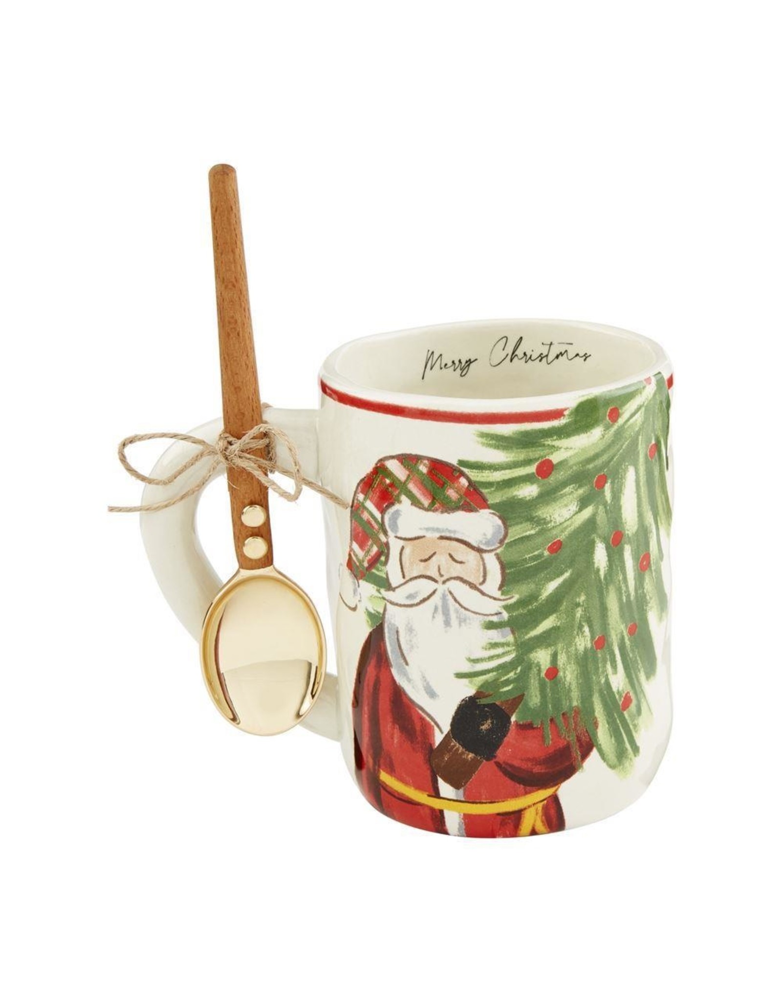 Mud Pie Santa Tree Tartan Mug Set