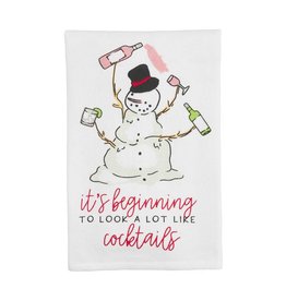 Mud Pie Snowman Xmas Drinking Towel