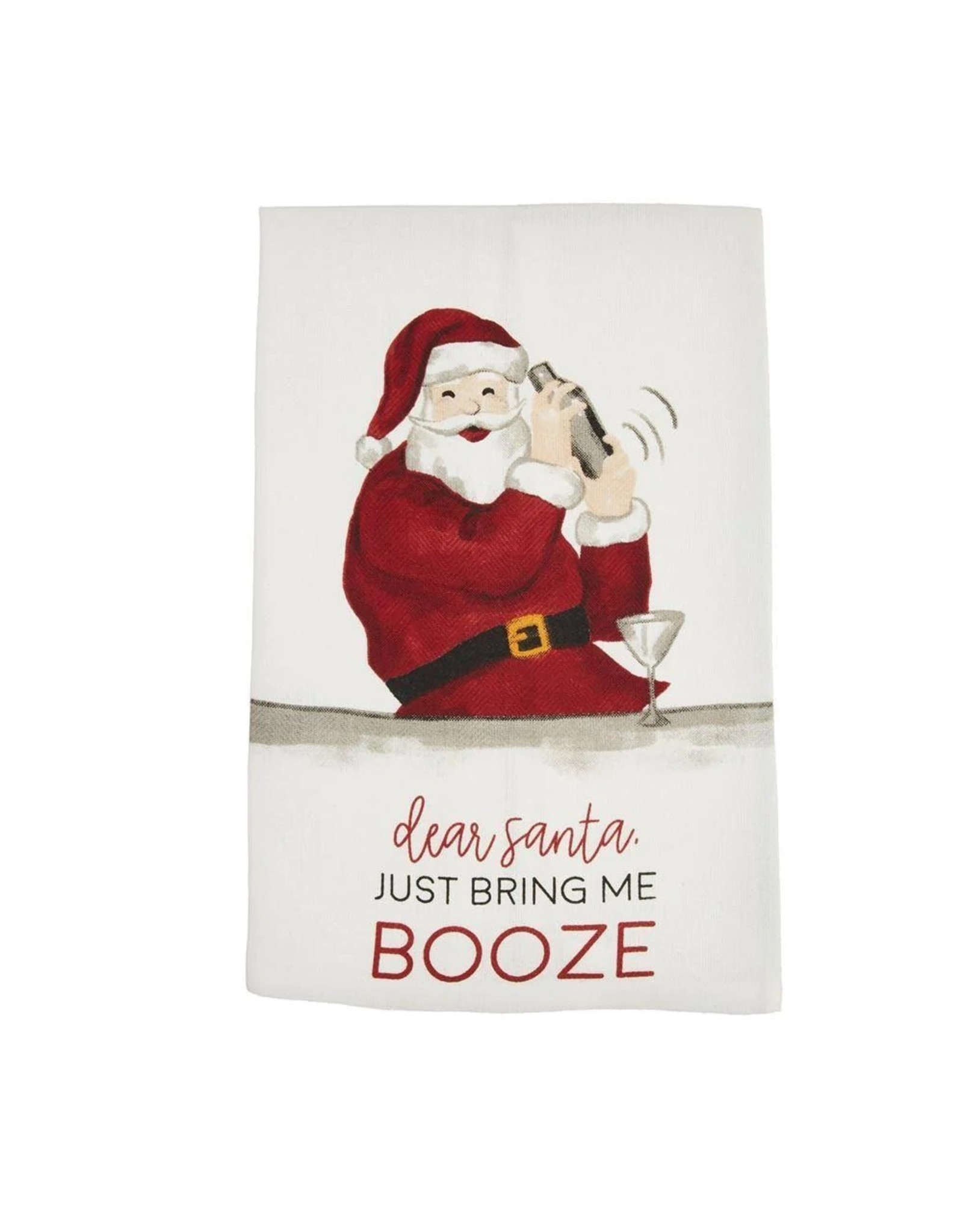 Mud Pie BARTENDER DRINKING XMAS TOWEL