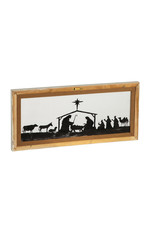 Evergreen Enterprises Nativity Scene Hand Painted Screen Wood Frame Wall Décor