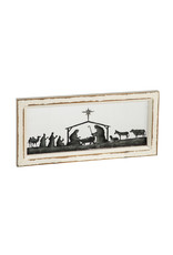 Evergreen Enterprises Nativity Scene Hand Painted Screen Wood Frame Wall Décor